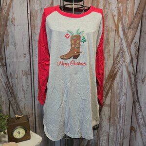 🎄 Merry Christmas Long-Sleeve Shirt – Western Holiday Charm 🎄